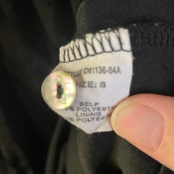 Alter’d State small Women's Deep V Neck Dress Swiss Dots Long Sleeve Ruffle - Picture 5 of 6